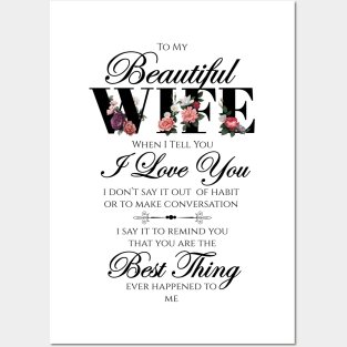 I Love You Message To Wife Posters and Art